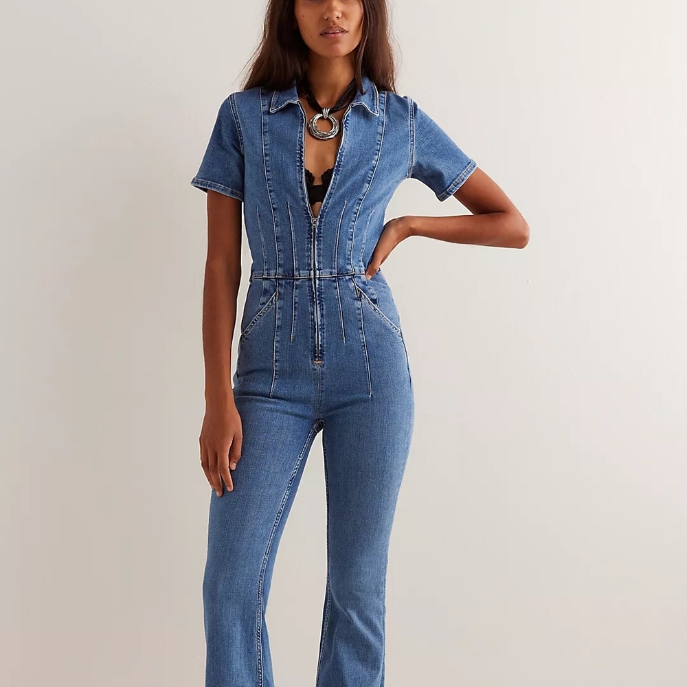 Women's Blue Denim Jumpsuit